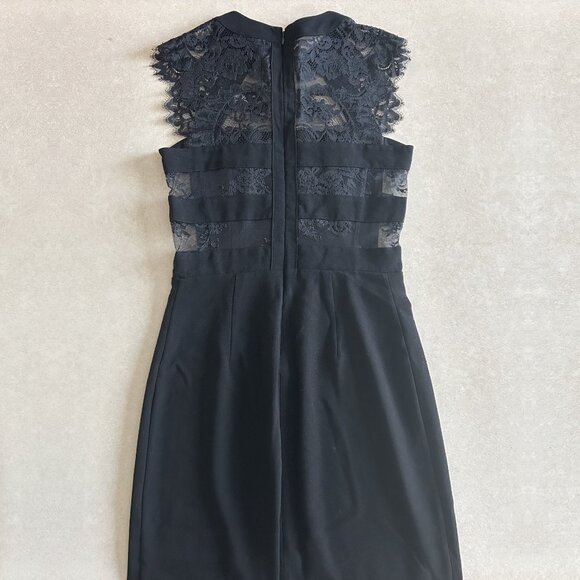 The Kooples Black Lace Insert Crepe Dress ASO Clary Fray - Picture 6 of 9